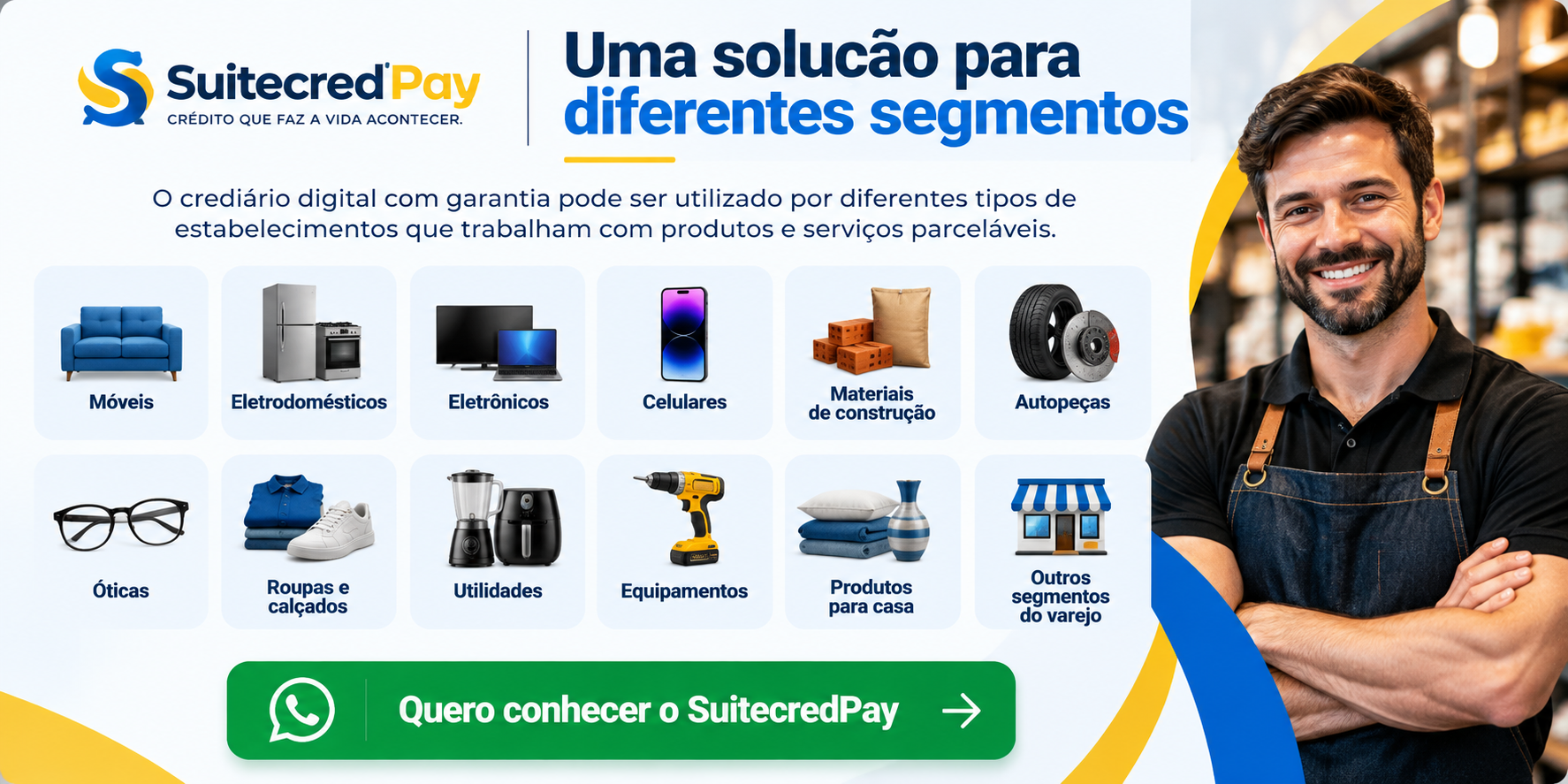 Crediário digital com garantia SuitecredPay para diferentes segmentos do varejo
