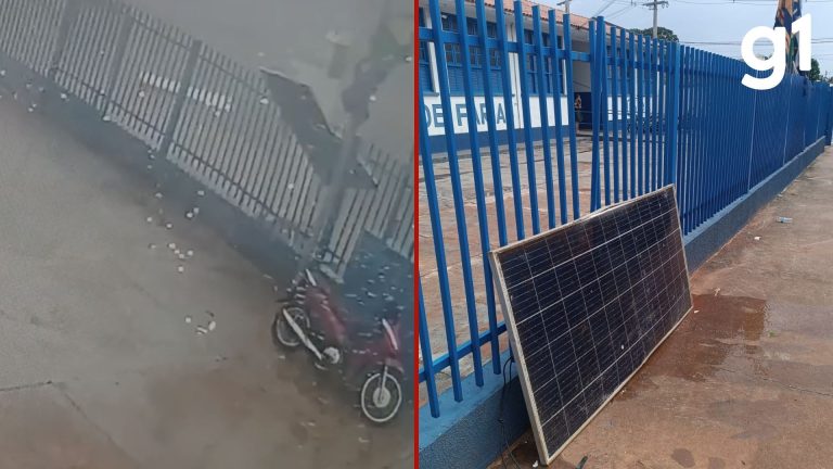 Temporal derruba placas solares e atinge fiação em Nortelândia (MT) | G1